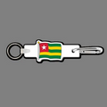 4mm Clip & Key Ring W/ Full Color Flag of Togo Key Tag